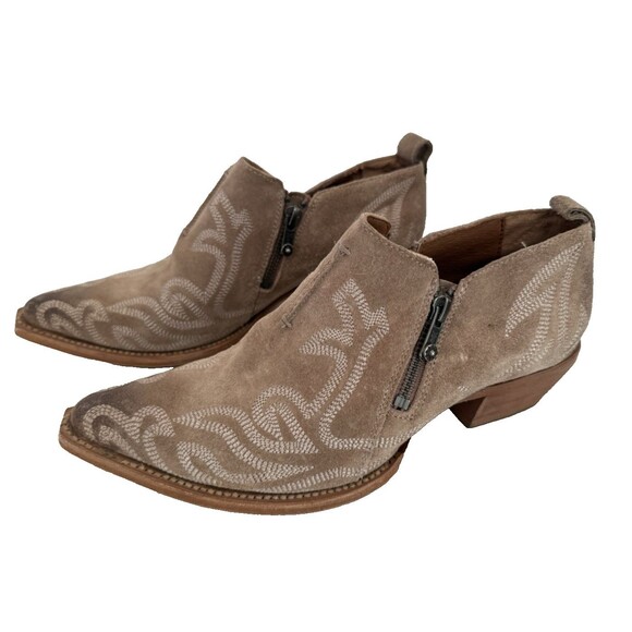 Frye Sacha Primrose Shooties Women Size 9 Tan Western Embroidered Ankle Boots - Picture 3 of 14